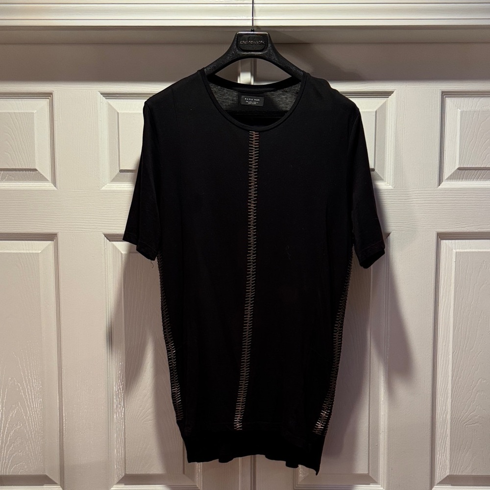Zara Black Short Sleeve Men's long Tee